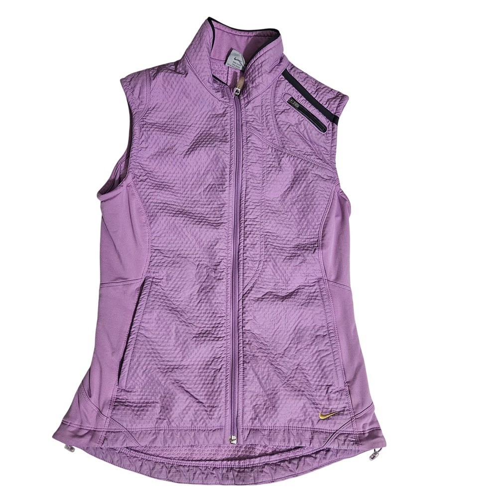 Nike Sphere Pro Running Vest Womens Small Purple Full Zip Textured Sleeveless